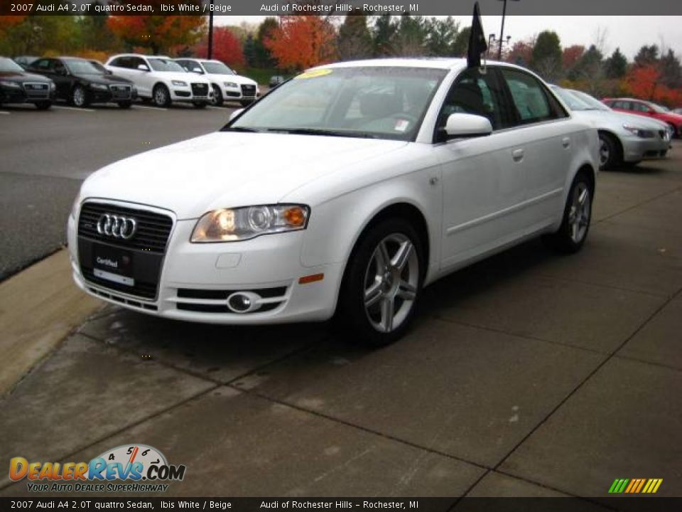 2007 Audi A4 2.0T quattro Sedan Ibis White / Beige Photo #3