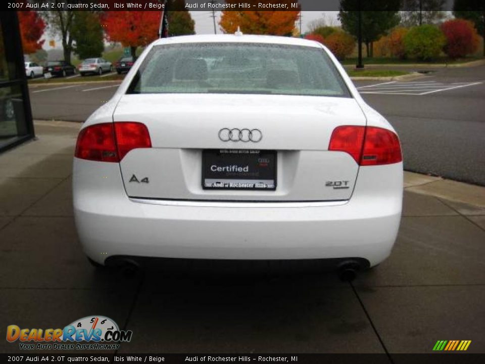 2007 Audi A4 2.0T quattro Sedan Ibis White / Beige Photo #5
