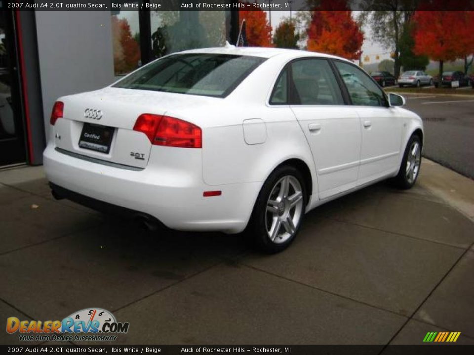 2007 Audi A4 2.0T quattro Sedan Ibis White / Beige Photo #6