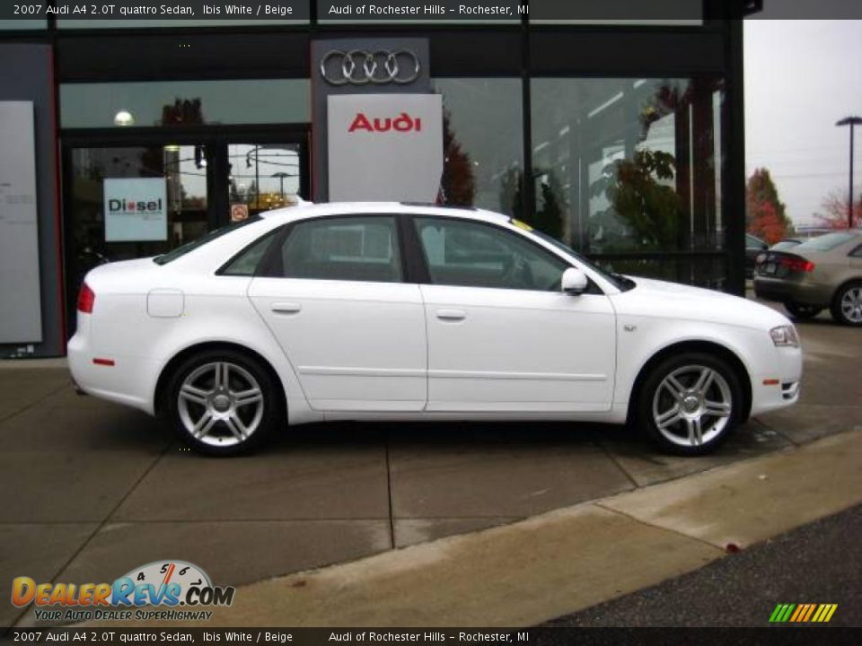 2007 Audi A4 2.0T quattro Sedan Ibis White / Beige Photo #7