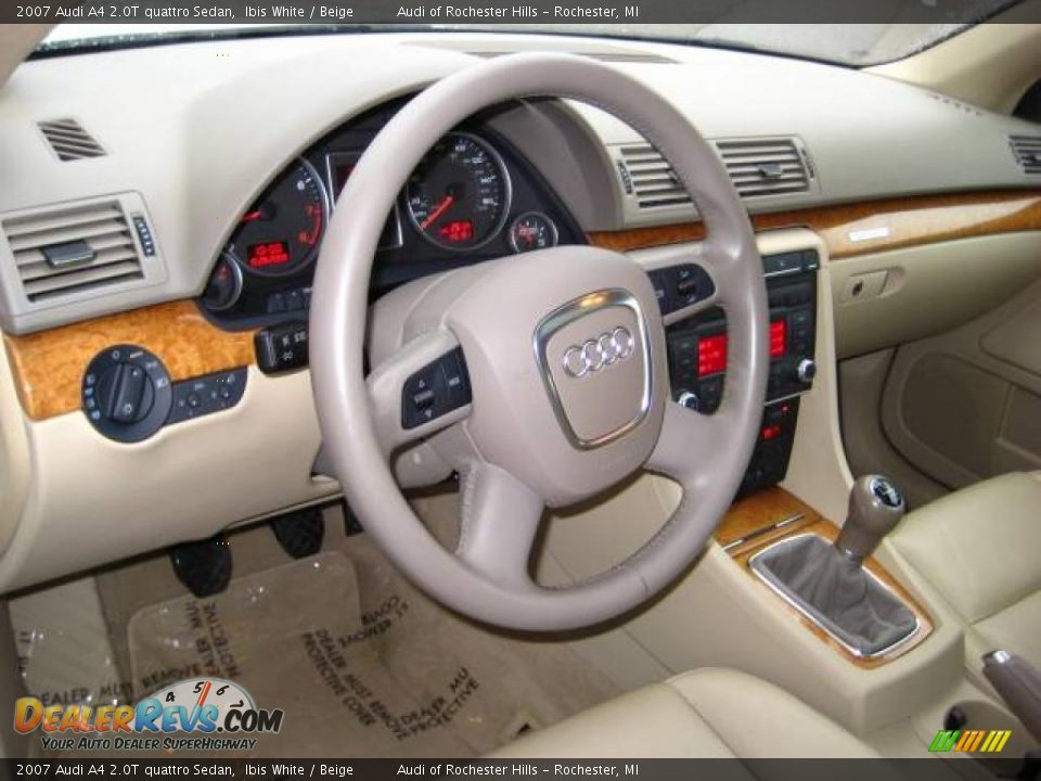 2007 Audi A4 2.0T quattro Sedan Ibis White / Beige Photo #11