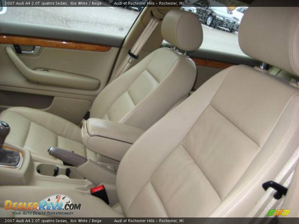 2007 Audi A4 2.0T quattro Sedan Ibis White / Beige Photo #12