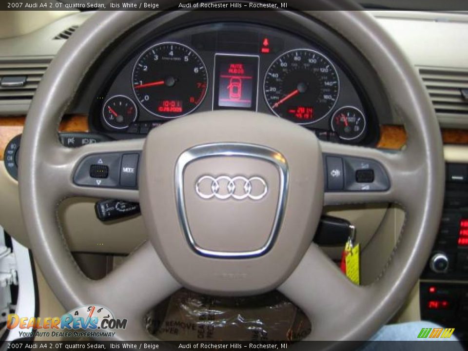 2007 Audi A4 2.0T quattro Sedan Ibis White / Beige Photo #20