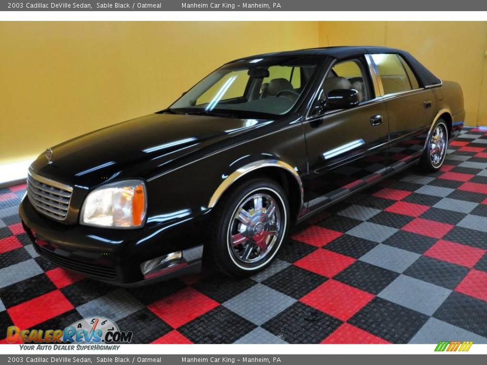 2003 Cadillac DeVille Sedan Sable Black / Oatmeal Photo #3
