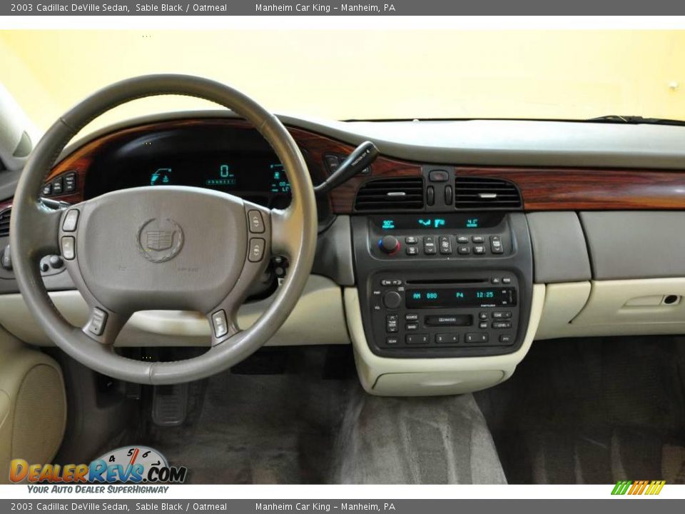 2003 Cadillac DeVille Sedan Sable Black / Oatmeal Photo #7