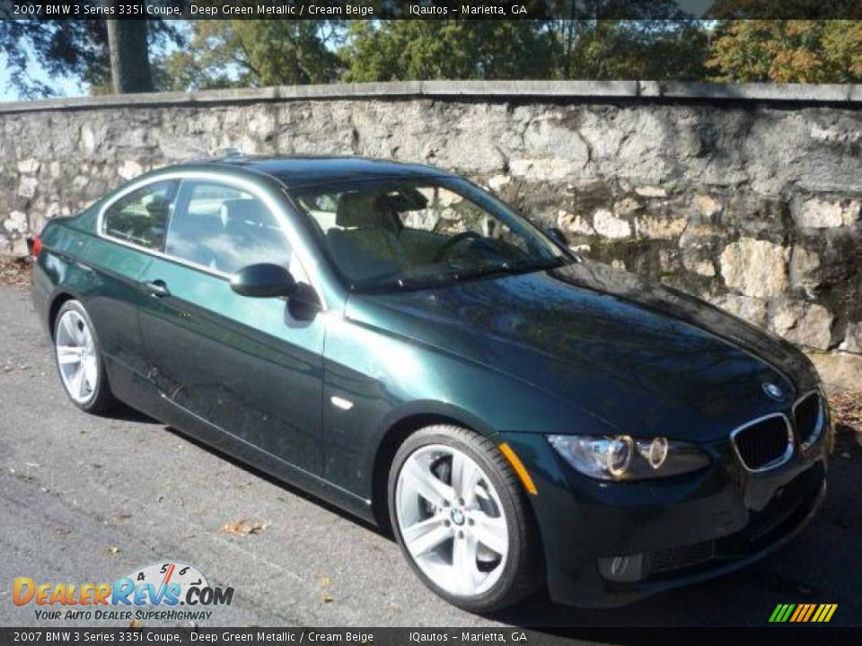 2007 BMW 3 Series 335i Coupe Deep Green Metallic / Cream Beige Photo #1