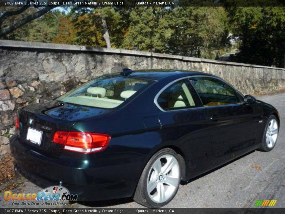2007 BMW 3 Series 335i Coupe Deep Green Metallic / Cream Beige Photo #3