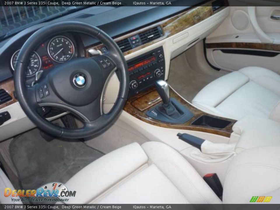 2007 BMW 3 Series 335i Coupe Deep Green Metallic / Cream Beige Photo #7