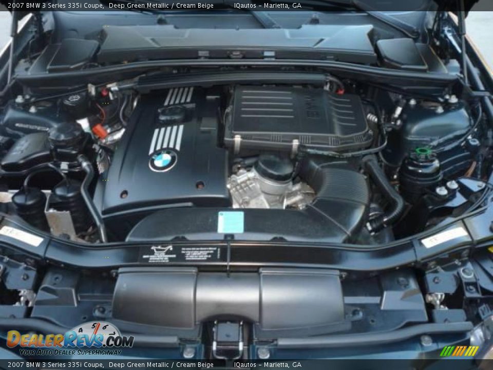 2007 BMW 3 Series 335i Coupe Deep Green Metallic / Cream Beige Photo #8