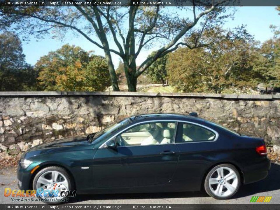 2007 BMW 3 Series 335i Coupe Deep Green Metallic / Cream Beige Photo #11