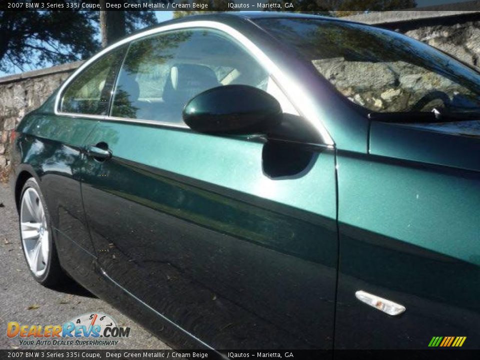 2007 BMW 3 Series 335i Coupe Deep Green Metallic / Cream Beige Photo #12