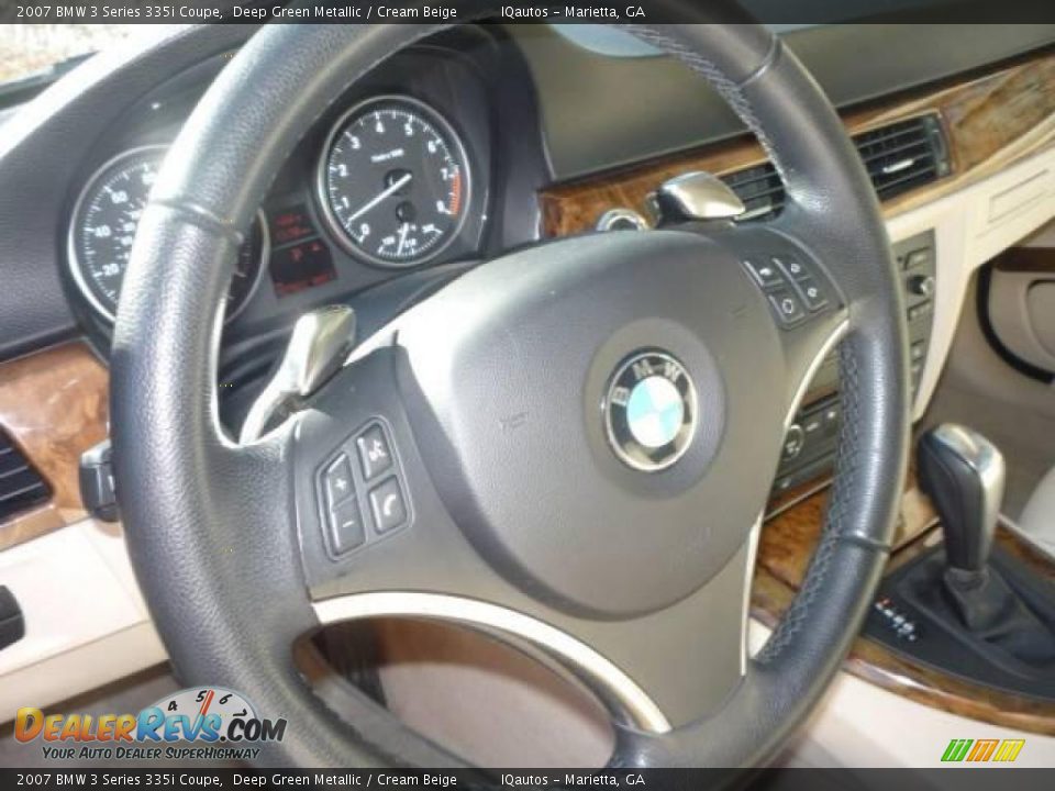 2007 BMW 3 Series 335i Coupe Deep Green Metallic / Cream Beige Photo #18
