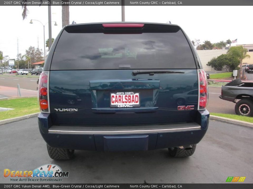 2007 GMC Yukon Denali AWD Blue-Green Crystal / Cocoa/Light Cashmere Photo #4