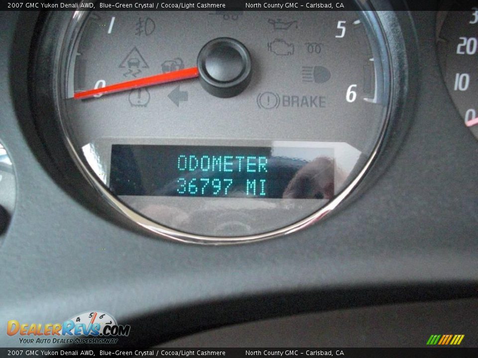 2007 GMC Yukon Denali AWD Blue-Green Crystal / Cocoa/Light Cashmere Photo #14