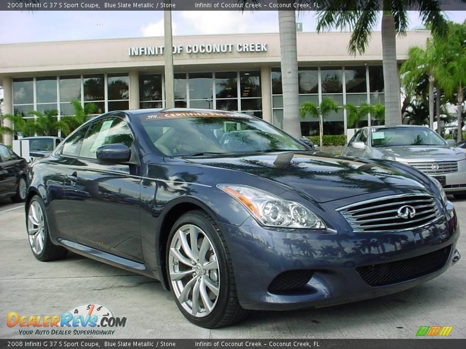 2008 Infiniti G 37 S Sport Coupe Blue Slate Metallic / Stone Photo #1