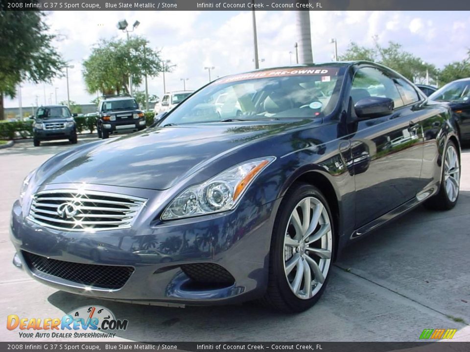 2008 Infiniti G 37 S Sport Coupe Blue Slate Metallic / Stone Photo #7