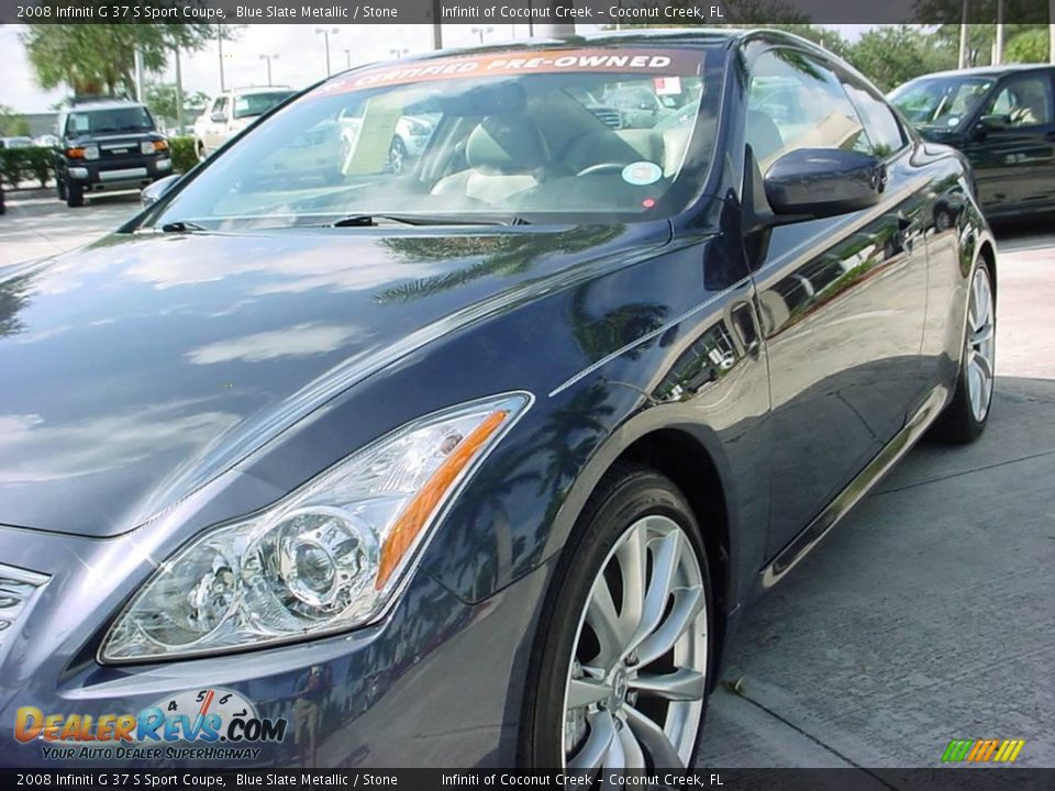 2008 Infiniti G 37 S Sport Coupe Blue Slate Metallic / Stone Photo #9