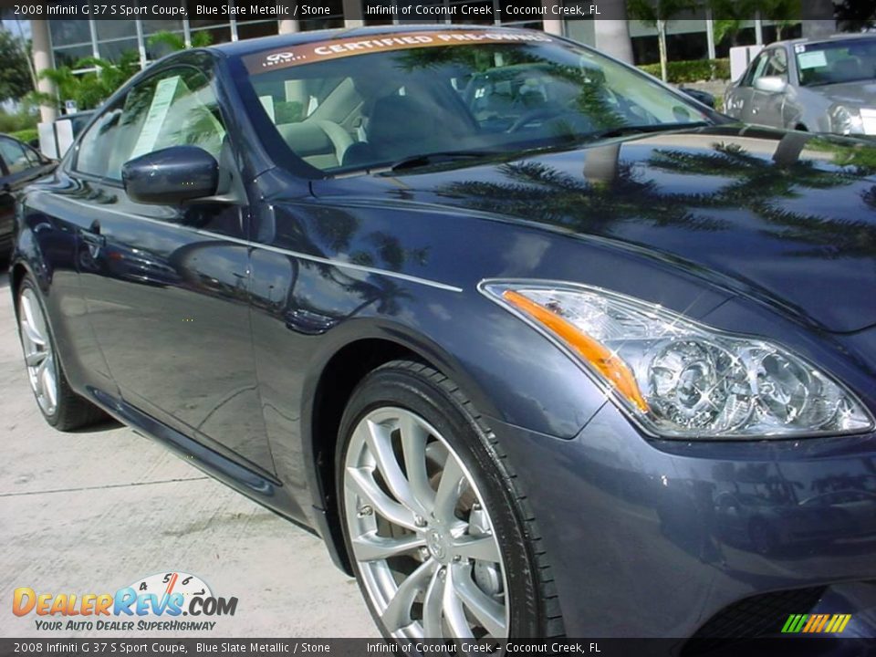 2008 Infiniti G 37 S Sport Coupe Blue Slate Metallic / Stone Photo #10