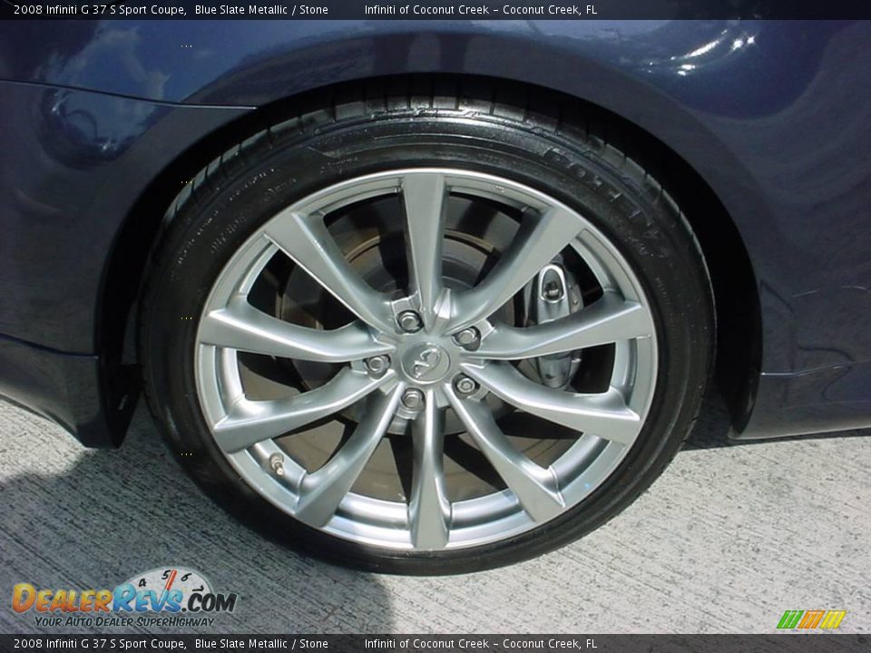 2008 Infiniti G 37 S Sport Coupe Blue Slate Metallic / Stone Photo #12