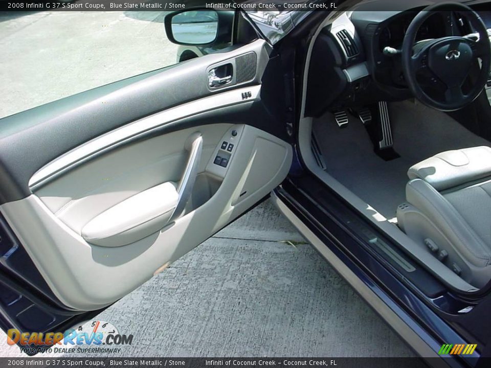2008 Infiniti G 37 S Sport Coupe Blue Slate Metallic / Stone Photo #15