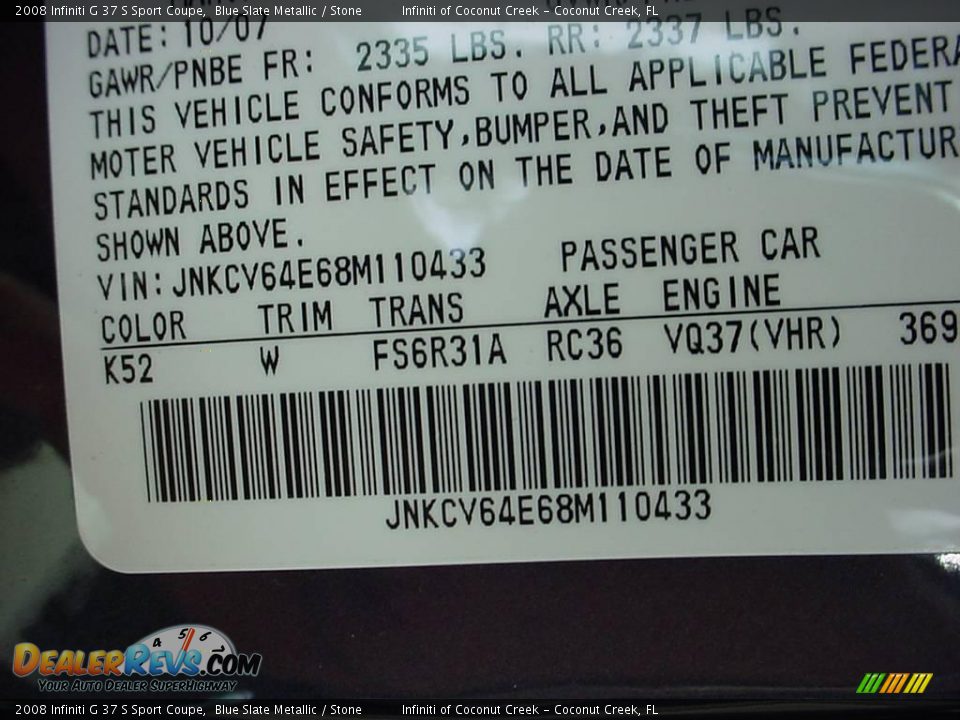 2008 Infiniti G 37 S Sport Coupe Blue Slate Metallic / Stone Photo #27