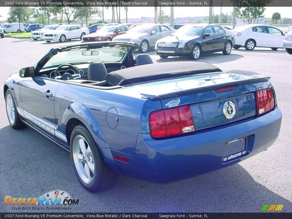 2007 Ford Mustang V6 Premium Convertible Vista Blue Metallic / Dark Charcoal Photo #6