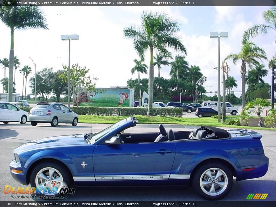 2007 Ford Mustang V6 Premium Convertible Vista Blue Metallic / Dark Charcoal Photo #7