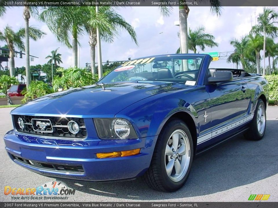2007 Ford Mustang V6 Premium Convertible Vista Blue Metallic / Dark Charcoal Photo #8