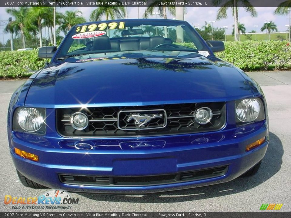 2007 Ford Mustang V6 Premium Convertible Vista Blue Metallic / Dark Charcoal Photo #9