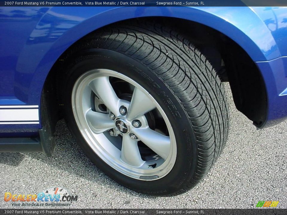 2007 Ford Mustang V6 Premium Convertible Vista Blue Metallic / Dark Charcoal Photo #15