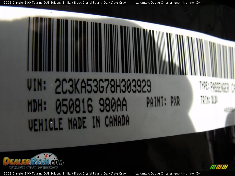 2008 Chrysler 300 Touring DUB Edition Brilliant Black Crystal Pearl / Dark Slate Gray Photo #32