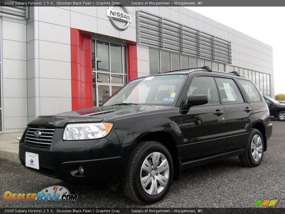 2008 Subaru Forester 2.5 X Obsidian Black Pearl / Graphite Gray Photo #1