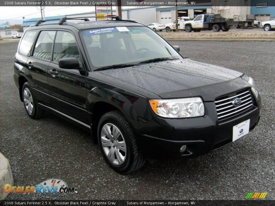 2008 Subaru Forester 2.5 X Obsidian Black Pearl / Graphite Gray Photo #7