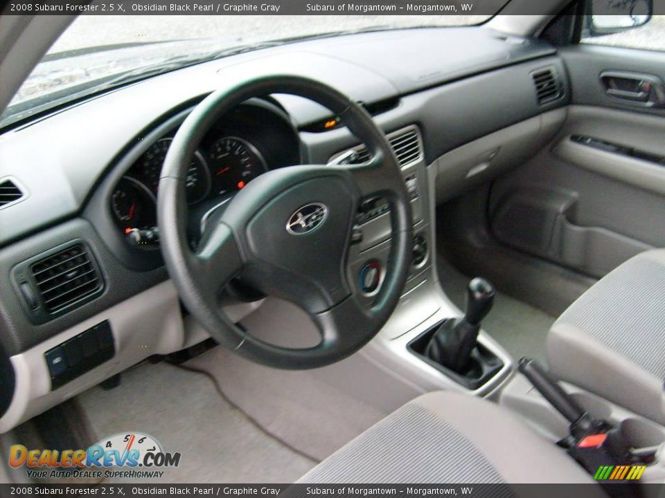 2008 Subaru Forester 2.5 X Obsidian Black Pearl / Graphite Gray Photo #11