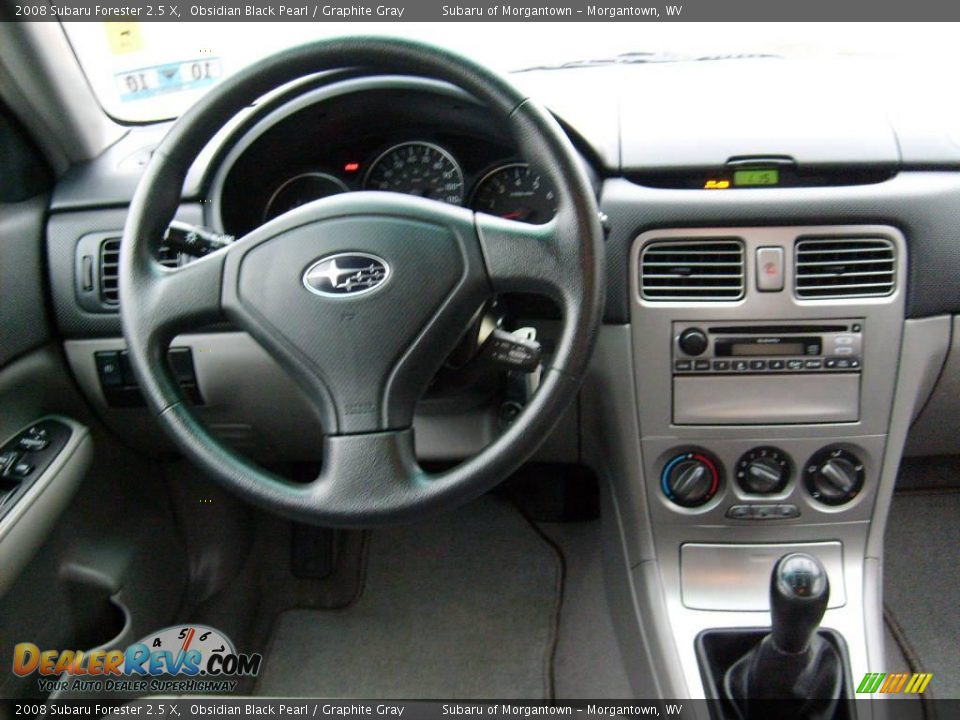 2008 Subaru Forester 2.5 X Obsidian Black Pearl / Graphite Gray Photo #14