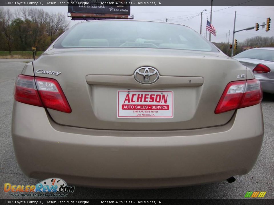 2007 Toyota Camry LE Desert Sand Mica / Bisque Photo #4