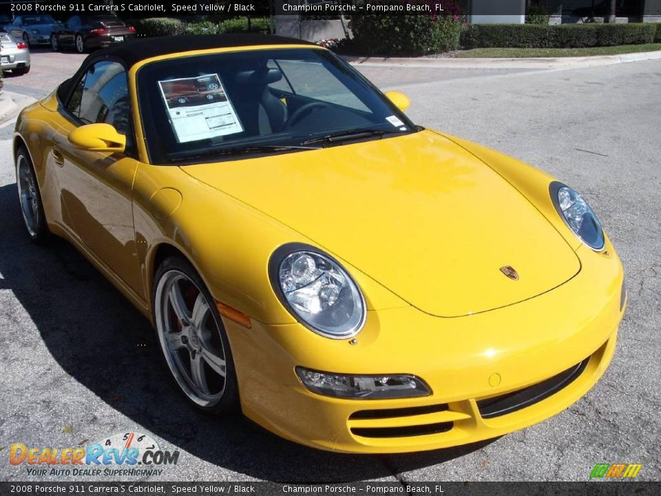 2008 Porsche 911 Carrera S Cabriolet Speed Yellow / Black Photo #2