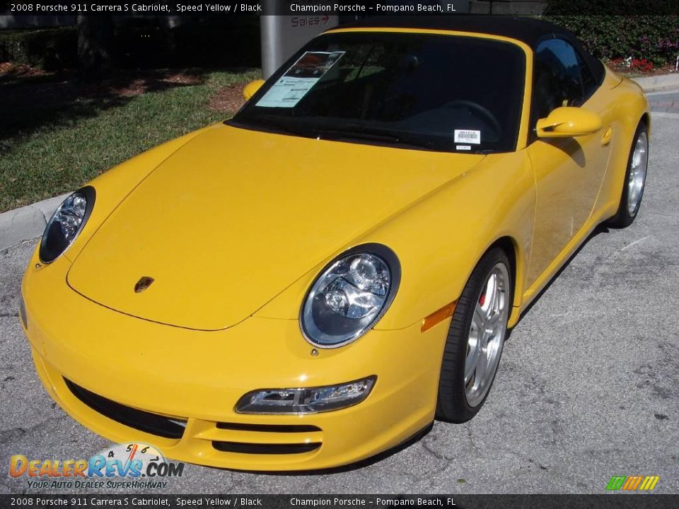 2008 Porsche 911 Carrera S Cabriolet Speed Yellow / Black Photo #3