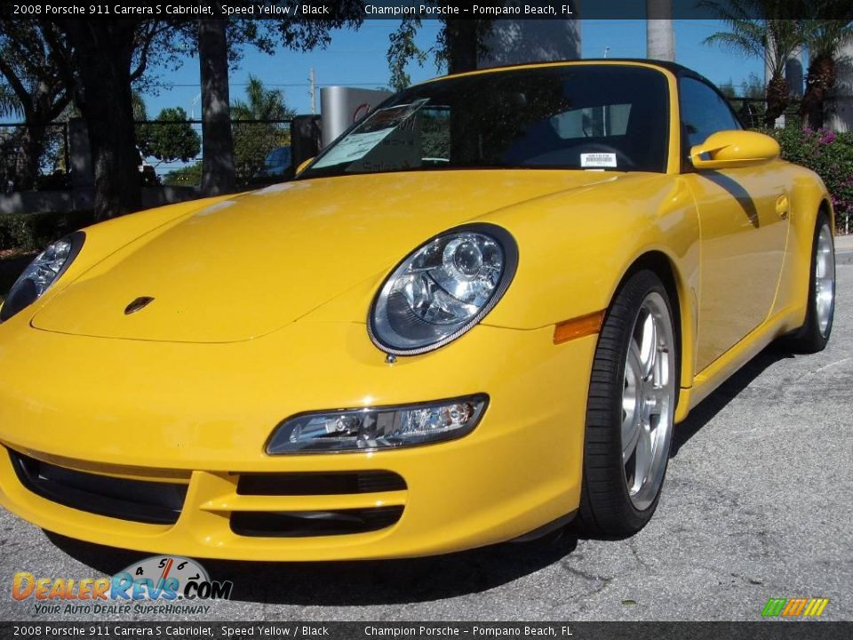 2008 Porsche 911 Carrera S Cabriolet Speed Yellow / Black Photo #4