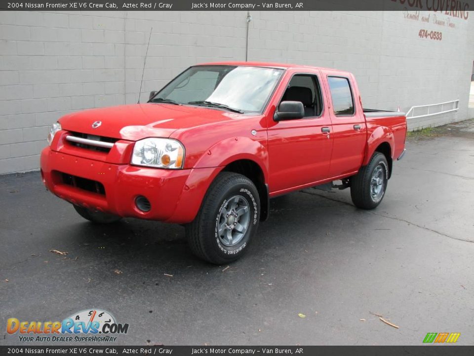 2004 Nissan Frontier XE V6 Crew Cab Aztec Red / Gray Photo #2