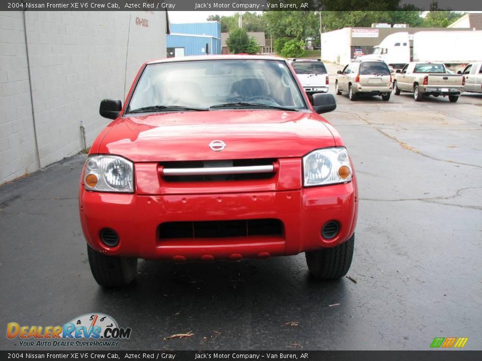 2004 Nissan Frontier XE V6 Crew Cab Aztec Red / Gray Photo #3