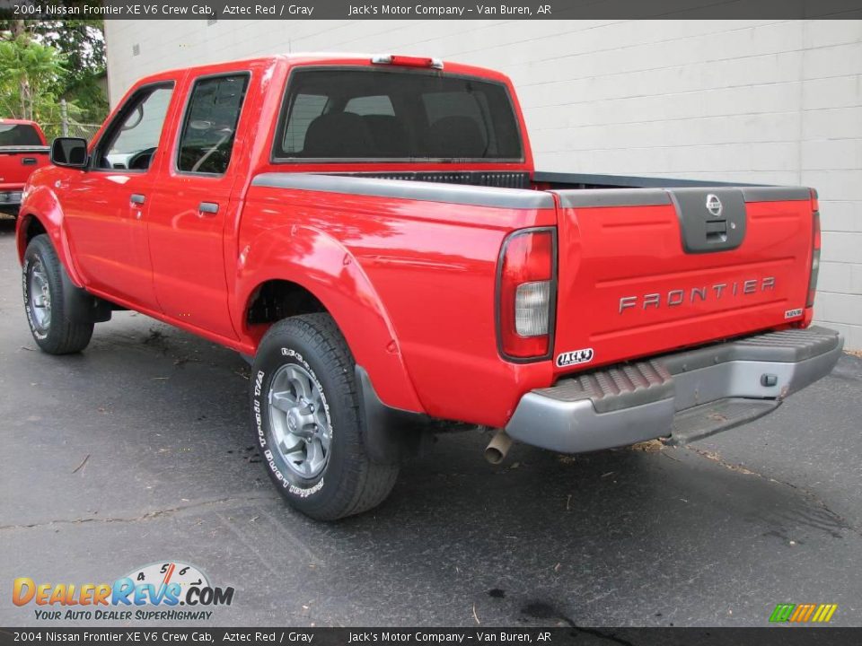 2004 Nissan Frontier XE V6 Crew Cab Aztec Red / Gray Photo #7