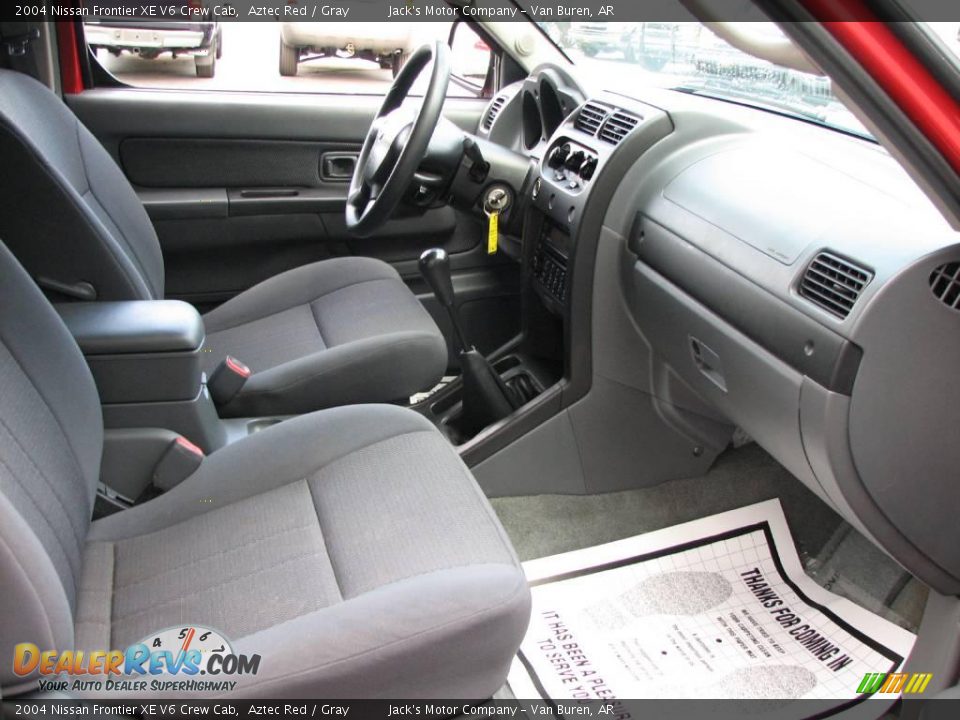 2004 Nissan Frontier XE V6 Crew Cab Aztec Red / Gray Photo #8