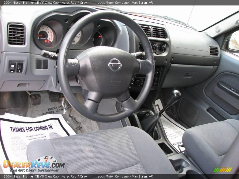 2004 Nissan Frontier XE V6 Crew Cab Aztec Red / Gray Photo #12