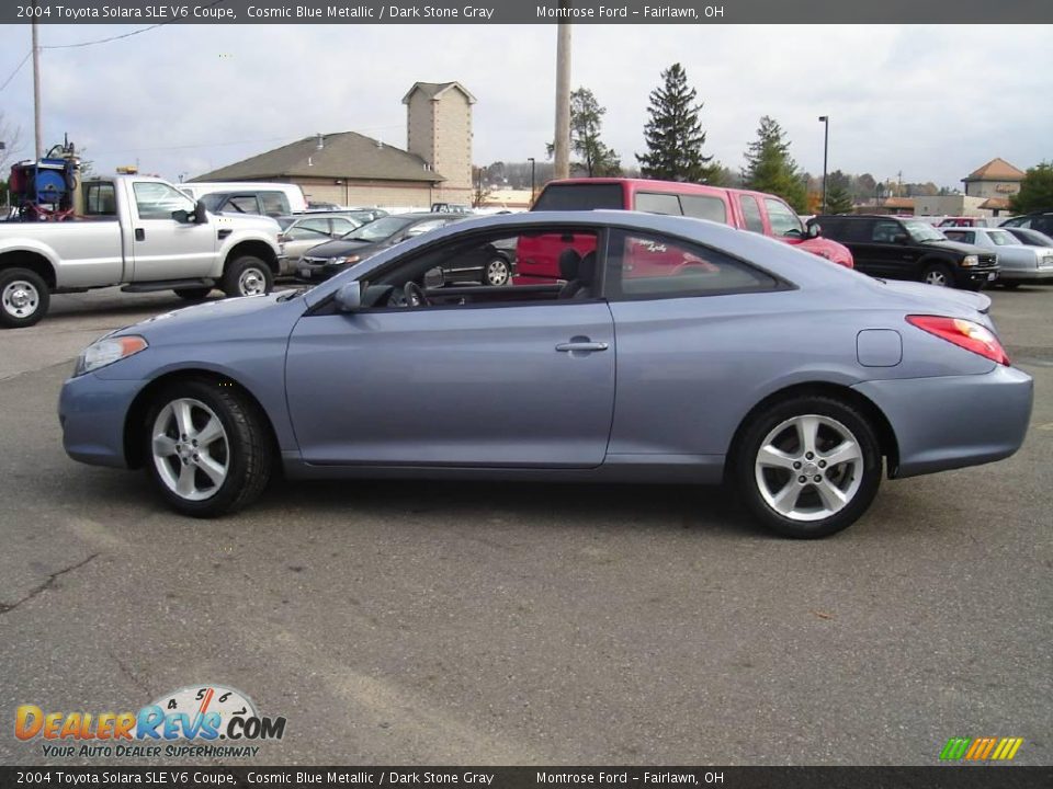 2004 Toyota Solara SLE V6 Coupe Cosmic Blue Metallic / Dark Stone Gray Photo #2