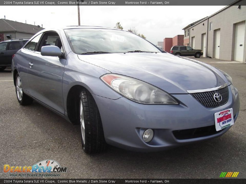 2004 Toyota Solara SLE V6 Coupe Cosmic Blue Metallic / Dark Stone Gray Photo #7