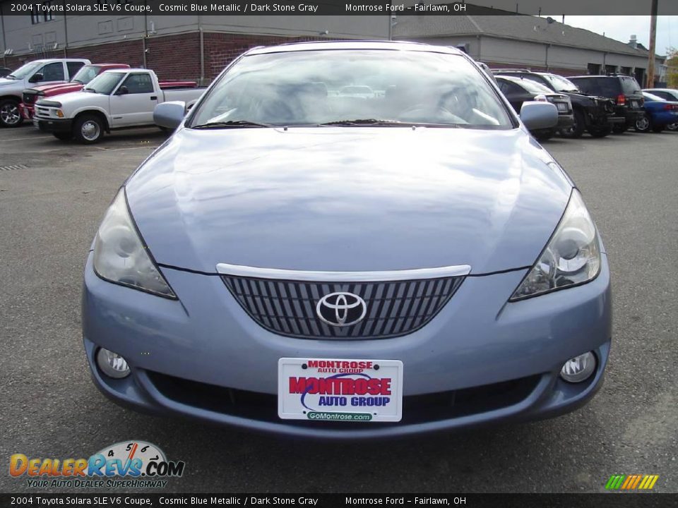 2004 Toyota Solara SLE V6 Coupe Cosmic Blue Metallic / Dark Stone Gray Photo #8