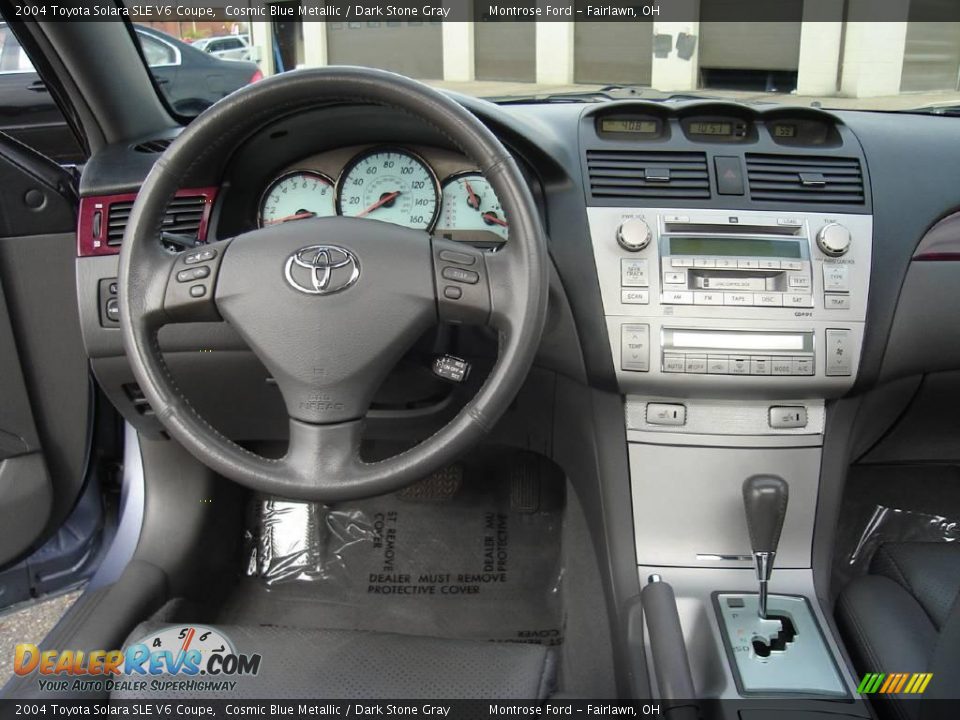 2004 Toyota Solara SLE V6 Coupe Cosmic Blue Metallic / Dark Stone Gray Photo #17