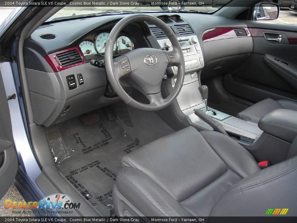 2004 Toyota Solara SLE V6 Coupe Cosmic Blue Metallic / Dark Stone Gray Photo #22