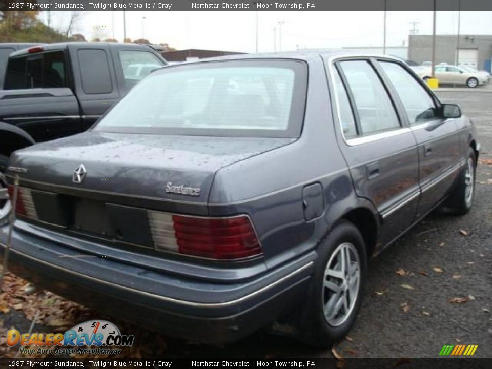 1987 Plymouth Sundance Twilight Blue Metallic / Gray Photo #2